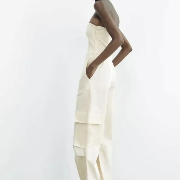 Zara Strapless Cargo Jumpsuit - Picture 4 of 8